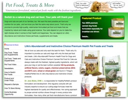 Pet Food and Treats Website